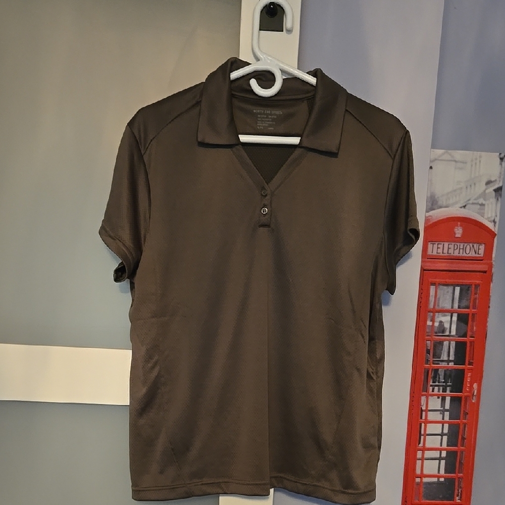 Womans Khaki Green Polo Shirt